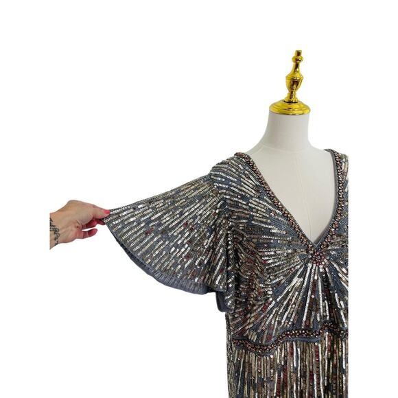 MAC DUGGAL 5538 Embellished V Neck Butterfly Sleeve Column Gown Size 20 $598 - Picture 7 of 13